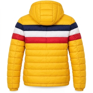 Men's <b>Yellow</b> Multicolor Hooded <b>Puffer</b> <b>Jacket</b> Quilted Winter Coat Warm Outdoor <b>Jacket</b> Wholesale ONE APEX Apparel - Product Image 2