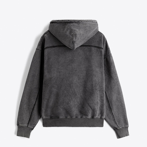 Sudadera con Capucha para Hombre, Color Gris Oscuro, con Bolsillo, 100% Algodón Felpa, Secado Rápido, Corte Regular, Informal de Invierno, 300g - Product Image 1