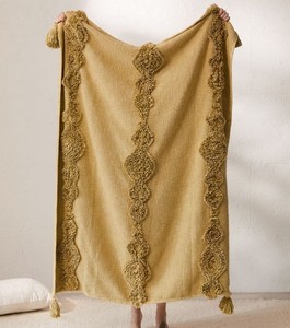 Última Colección de Mantas de Algodón Sólido de Colores con Borlas para Sofá y Cama, Funda de Sofá para Sala de Estar - Product Image 6