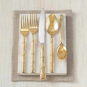 Elegant silver and gold stainless <b>flatware</b> with beautiful flowing ribbon handle patterns Available at wholesale prices - Product Image 6