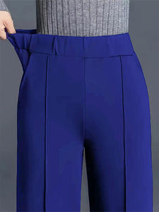 Pantalon décontracté taille haute respirant pour femme - Coupe ample avec poches et tombé fluide pour le quotidien - Jambe droite - Product Image 4