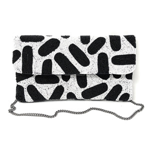 Handmade Women's Designer Beaded Tiger <b>Face</b> Clutch Bag Durable Embroidery Pattern Foldable Magnetic Closure Custom Export Bulk - Product Image 5