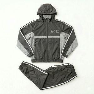 Custom Color Block Panel Track <b>Suit</b> Men Sportswear Windbreaker <b>Suit</b> Nylon Taslan Full Zip Loose Fit <b>Jogging</b> Tracksuit - Product Image 6