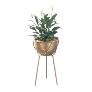 Pot de fleurs moderne personnalisé en laiton martelé, durable et écologique, ILAHI's ICOMP-13359, 1 kg, non revêtu, pour la maison, Uttar - Product Image 1