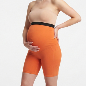 Shorts de maternité taille haute élastique pour femmes, shorts de yoga et de fitness, shorts de compression pour l'allaitement - Product Image 1