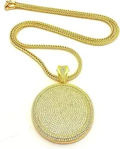 Collar de Plata de Ley 925 con Colgante Circular Grande de Moissanita Estilo Hip Hop, Chapado en Oro/Plata/Oro Rosa para Mujer - Product Image 6