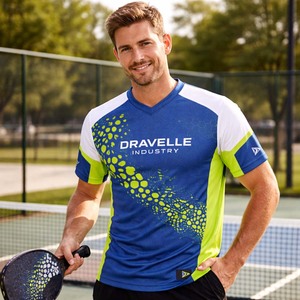Custom Pickleball Team Jersey Royal Blue <b>Lime</b> Moisture Wicking Sports Shirt Athletic Jersey - Product Image 6