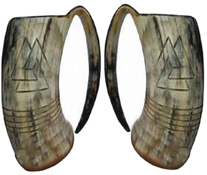 Mug à bière en corne de viking blanc fin, fait main, style médiéval, pour bars, restaurants et fêtes - Product Image 5
