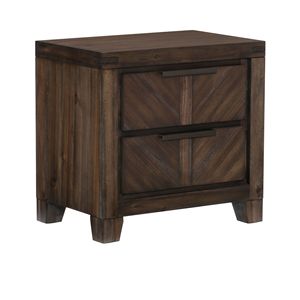 Moderno-rustico 1 pezzo Espresso Espresso finitura comodino in legno camera da letto mobili con stile plancia cassetti dettagli - Product Image 2