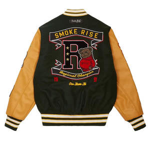 แจ็คเก็ต Letterman Varsity แบบสั่งทำพิเศษ ตัวเสื้อทำจากผ้าขนสัตว์ แขนเสื้อแท้ เหมาะสำหรับใส่ในฤดูหนาว แจ็คเก็ตผู้ชายทันสมัยและมีสไตล์ - Product Image 6