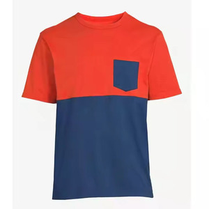 Customized Logo <b>Silk</b> Screen Printed 100% Cotton Worsted T-<b>Shirt</b> for <b>Men</b> Women Solid Color with Pocket - Product Image 5