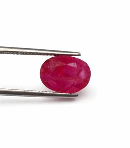 พลอยทับทิมพม่าธรรมชาติสีแดง ไม่ผ่านการอบอุ่น รูปทรงวงรี สำหรับทำแหวน - Product Image 1