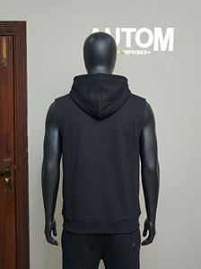 Custom Logo Top Quality Breathable Casual Fitness <b>Sleeveless</b> <b>Hoodie</b> Sport Wear <b>Sleeveless</b> Solid Color Pullover <b>Men</b> Gym Hoodies - Product Image 3