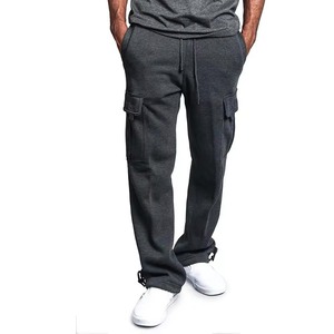 Custom Lightweight Cotton Sweatpants Mid Waist Straight Cargo Jogger Pants for Gym Sports Wholesale - Product Image 5