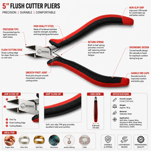 Alicates de Corte Diagonal de Precisión de 5 Pulgadas para Joyería, Corte de Cables Electrónicos, Cortador de Alambre de Cobre Blando, Herramienta Manual - Product Image 4