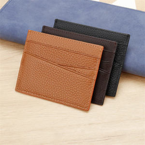 Porte-cartes de crédit fin en cuir véritable avec logo personnalisé, porte-cartes en cuir RFID pour homme - Product Image 4