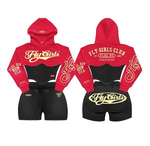 Ensemble de survêtement 2 pièces en coton 100 % pour homme et femme, comprenant un crop top à capuche et un short, idéal pour le sport et les cadeaux, disponible en grandes tailles - Product Image 1