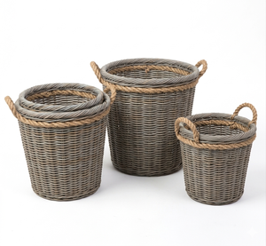 Cesta de almacenamiento Natural de ratán hecha a mano indonesia de alta calidad con cuerda minimalista elegante diseño único - Product Image 3