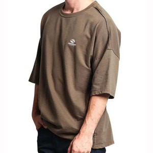 เสื้อยืดโอเวอร์ไซส์สั่งทำขายส่งสำหรับผู้ชาย ผ้าฝ้าย 100% เนื้อหนา ระบายอากาศได้ดี ทรงไหล่ตก พิมพ์ลายกราฟิก สไตล์วินเทจ แบบเรียบ - Product Image 2