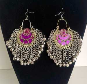 Ensemble de bijoux afghans traditionnels faits à la main en 4 pièces pour mariage et fête : collier, boucles d'oreilles, tikka et bijou de tête - Product Image 2