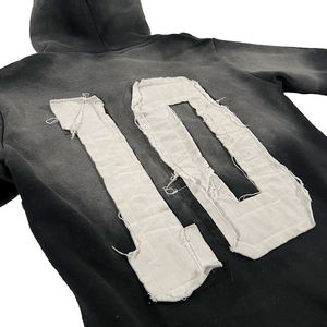 Sweat à capuche épais en molleton vintage pour homme 2026, style streetwear, avec logo personnalisé, fermeture éclair double tête, 100 % coton, décontracté - Product Image 2