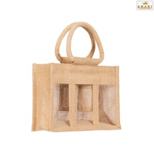 Bolsa de Yute Resistente con Compartimentos, Bolsa de Compras Reutilizable Ecológica - Product Image 6