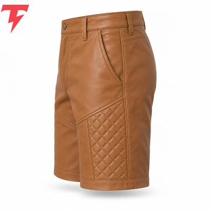 High Quality <b>Men</b> <b>Leather</b> <b>Shorts</b> Provide Comfortable Design Strong Material And Smooth Finish For Everyday Casual Fashion Outfits - Product Image 2