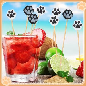 100 Pezzi Stuzzicadenti a Forma di Zampa di Cane e Gatto, Spiedini in Bambù da 4,7 Pollici per Antipasti e Decorazioni per Feste, Stuzzicadenti Decorativi per Frutta e Cibo - Product Image 2