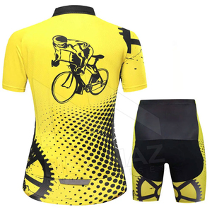 Ensemble de maillot de cyclisme respirant pour homme, manches courtes, anti-transpiration, coupe ajustée, vêtements de sport d'été avec motif à carreaux et fermeture éclair - Product Image 3