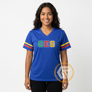 Wholesale Eastern <b>Star</b> Women's Casual Summer T-<b>Shirt</b> V-neck Half Sleeve Eco-Friendly Breathable 100% Cotton Jersey Fabric - Product Image 4