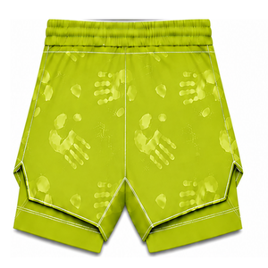 Lime Green White <b>Swim</b> Set Sleeveless Racerback Tank <b>Top</b> with Matching Shorts Lightweight Quick Dry Training Performance Swimwear - Product Image 6