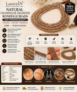 Cuentas Redondas de Diamante Champagne Natural Premium, Facetadas, de 2 mm, 15 Pulgadas, para la Elaboración de Joyas - Product Image 6