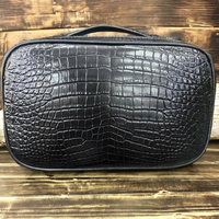 Sacs à main pour hommes en cuir d'alligator véritable de luxe en gros, OEM/ODM, fermeture éclair tendance, sangles, imperméables