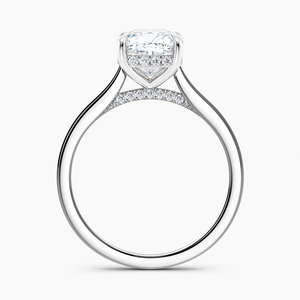 Anillo de Diamante Cultivado en Laboratorio, Corte Cojín, 2.00 Quilates, Color F, Claridad VS1, Oro Blanco de 18k, Halo Oculto, Solitario, Certificado IGI - Product Image 2