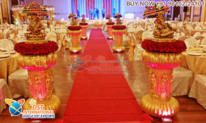 Bollywood Wedding Walkway <b>Pillars</b> with Peacocks Wedding Aisle Way FRP Peacocks on <b>Pillars</b> Inspiring Wedding Aisle Ideas - Product Image 2
