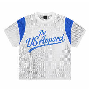 Camiseta de malla extragrande personalizada OEM para hombre, estilo urbano, hip hop, al por mayor, transpirable, de poliéster, para deportes - Product Image 1