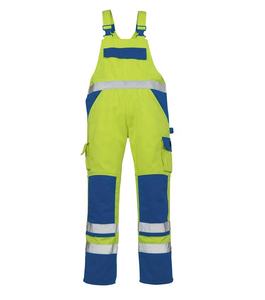 RICSA INTERNATIONAL <b>Men's</b> High Visibility CE Certified <b>Work</b> <b>Overalls</b> Needle Detection Yellow Blue Reflective Stripes Polyester - Product Image 2