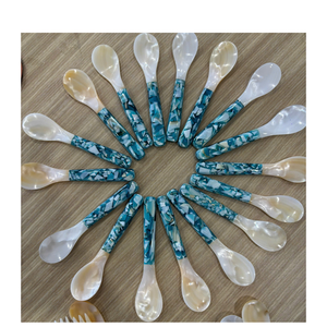 Cuillère décorative en nacre, cuillère artisanale en coquillage pour dessert, café, thé, accessoires de table - Product Image 4