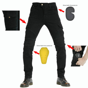 Faded Khaki Motorcycle Protection Jeans with CE-certified Knee and <b>Hip</b> <b>Pads</b> Plus Size Waterproof All Seasons Unisex - Product Image 4