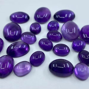 พลอยอเมทิสต์แอฟริกันทรงรีแบบคาโบชอง ขนาดต่างๆ 4x3 มม. ถึง 18x13 มม. สำหรับทำเครื่องประดับ - Product Image 1