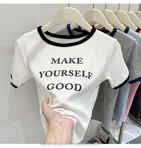 เสื้อยืดผู้หญิงสั่งทำขายส่ง ลายกราฟิก สีเหลือง สำหรับฤดูร้อน ผ้าฝ้าย 100% ทรงปกติ พร้อมโลโก้ - Product Image 3