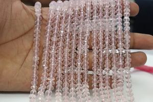 AAA Rose Quartz Hand Carved <b>Stone</b> Smooth Rondelle Shape 6-10mm 17 Inches Strands Natural Gemstone for Jewelry Making - Product Image 5