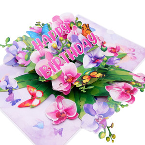 Nouvelle carte de vœux d'anniversaire 2026 créative 3D pop-up en papier fait main, bouquet de fleurs de carnation, marque vietnamienne, style européen UV - Product Image 1