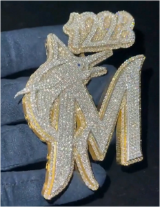 CONCEPTION Iced Out Shark Shape <b>Initial</b> Pendant Gold Plated VVS Hip Hop Bling <b>Necklace</b> For Men Women - Product Image 2