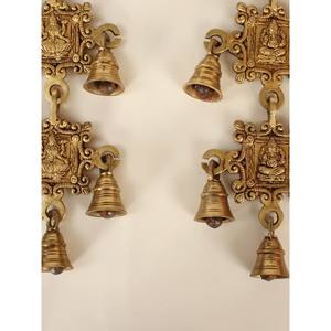 พระพิฆเนศขนาด14นิ้วทำด้วยมือแขวนผนังตกแต่งแขวน (คู่) จากอินเดีย - Product Image 1