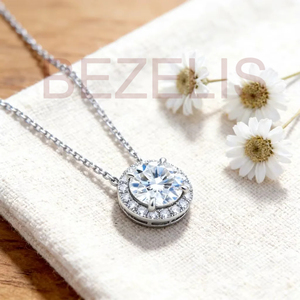 Pendientes de Oro de 14K con Halo Redondo Brillante y Diamante Cultivado, Perfectos para un Estilo Clásico, Venta al Por Mayor - Product Image 5