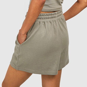 Shorts décontractés pour femmes OEM/ODM, 100% coton molletonné, respirant, séchage rapide, taille élastique boutonnée, shorts d'entraînement et de gym - Product Image 5