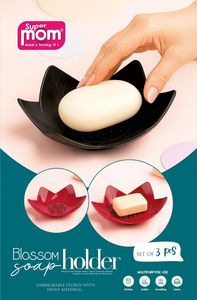 ชุดจานวางสบู่พลาสติกรูปดอกบัว Anax Blossom ดีไซน์ทันสมัย เป็นมิตรกับสิ่งแวดล้อม ทนทาน พร้อมที่ระบายน้ำ กันลื่น 3 ชิ้น เหมาะสำหรับใช้ในบ้าน ห้องน้ำ โรงแรม - Product Image 2