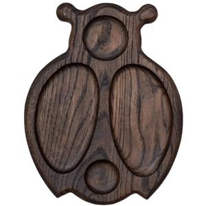 Ladybug Shaped Wooden Kids <b>Plate</b> Eco-Friendly Divided <b>Plate</b> with Compartments Toddler Dinnerware Natural Acacia Mango Wood Tray - Product Image 1