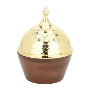 Nouveauté : Pot à dattes et fruits secs blanc Royals en acier inoxydable écologique, surface brillante, couvercle en bois, capacité 350ml/550ml - Product Image 5